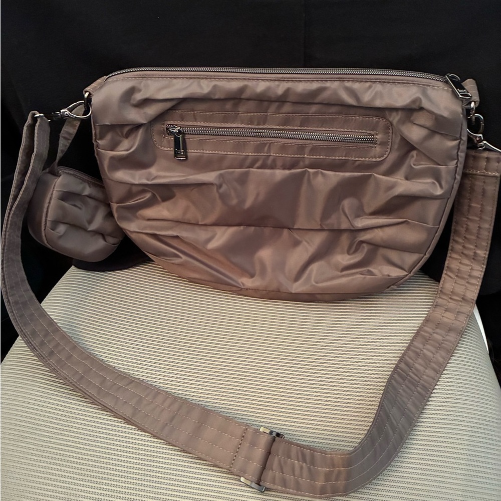 Lug Scuffle Crossbody Bag w/ Mini Bag, Walnut Brown - Picture 2 of 7